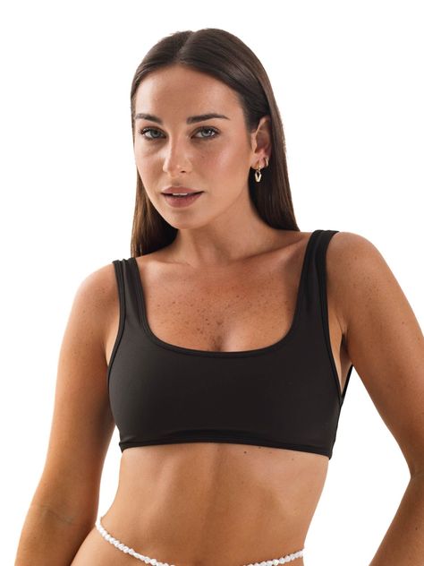 Daikiri Top de Bikini Mujer Negro Liso Ajustable Extra Confort Protección UV 50+-0