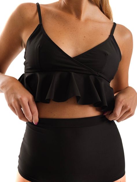 Daikiri Bottom de Bikini Mujer Negro Liso Culote Extra Confort Protección UV 50+-2