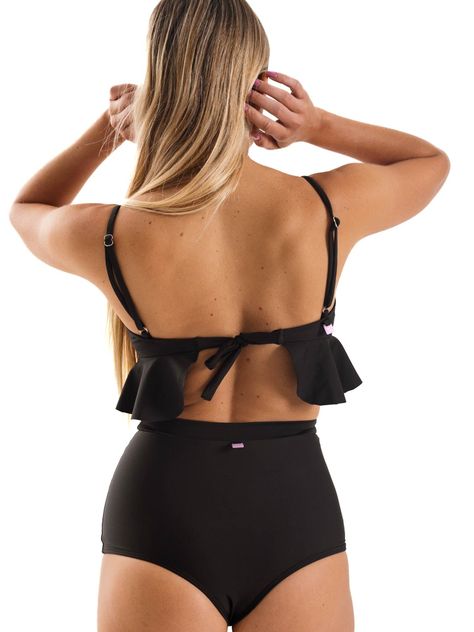 Daikiri Bottom de Bikini Mujer Negro Liso Culote Extra Confort Protección UV 50+-4
