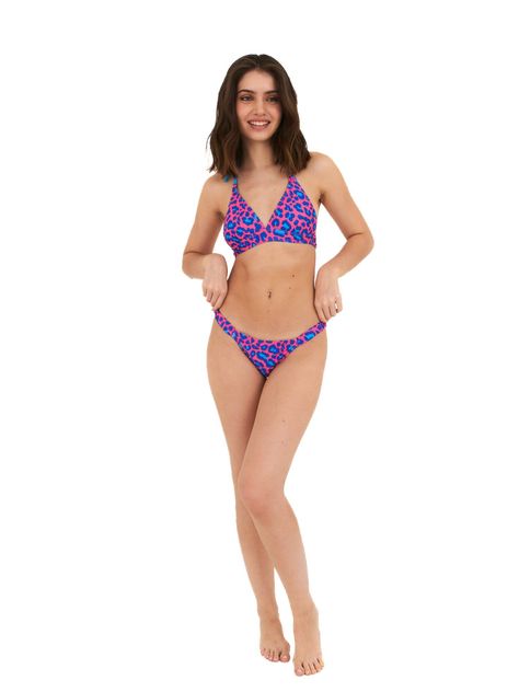 Daikiri Top de Bikini Mujer Azul Estampado Triángulo Ajustable Protección UV 50+-7