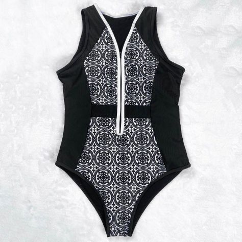 Daikiri Traje De Baño Mujer Entero Daikiri Halter Negro Cierre-4