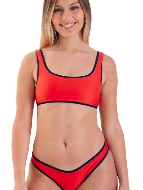 Daikiri Bikini Mujer Rojo Liso Ajustable Ajustable Protección UV 50+-0