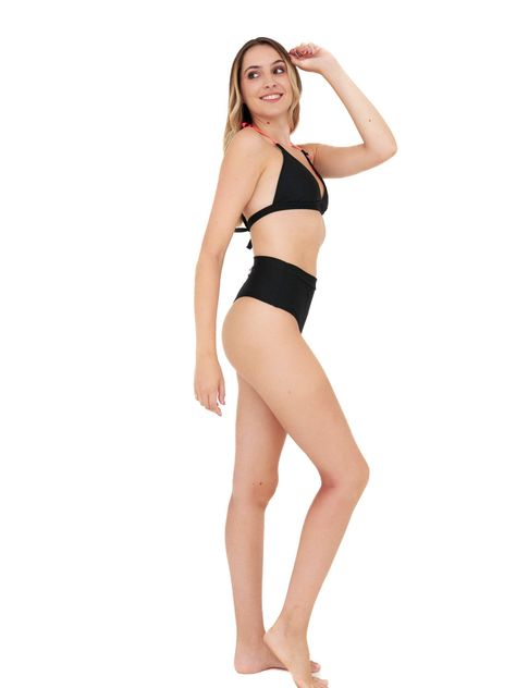 Daikiri Bikini Mujer Negro Liso Triángulo Culote Protección UV 50+-4