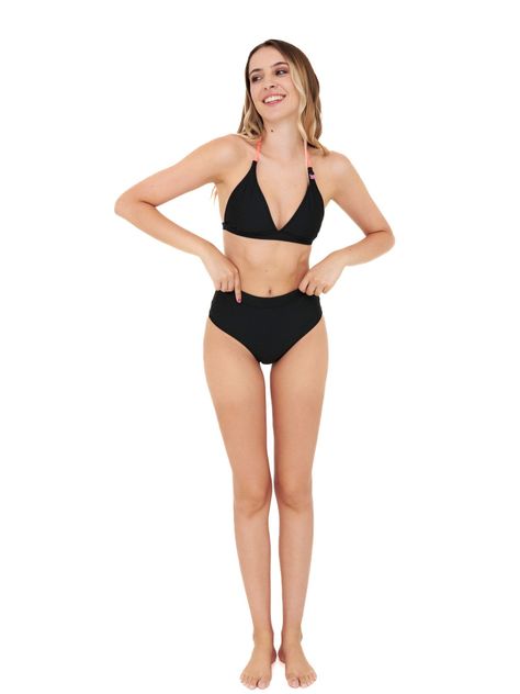 Daikiri Bikini Mujer Negro Liso Triángulo Culote Protección UV 50+-5