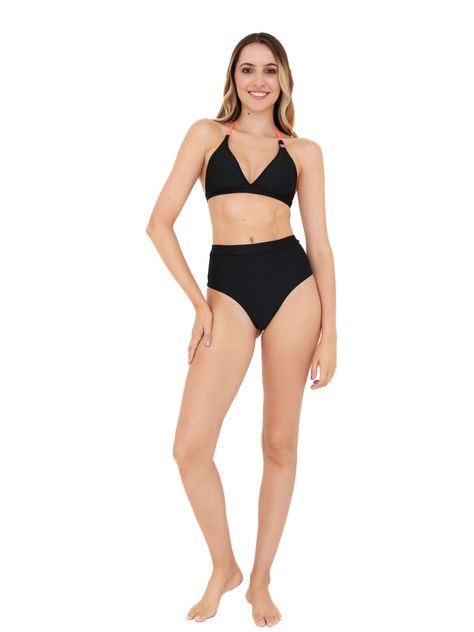 Daikiri Bikini Mujer Negro Liso Triángulo Culote Protección UV 50+-6