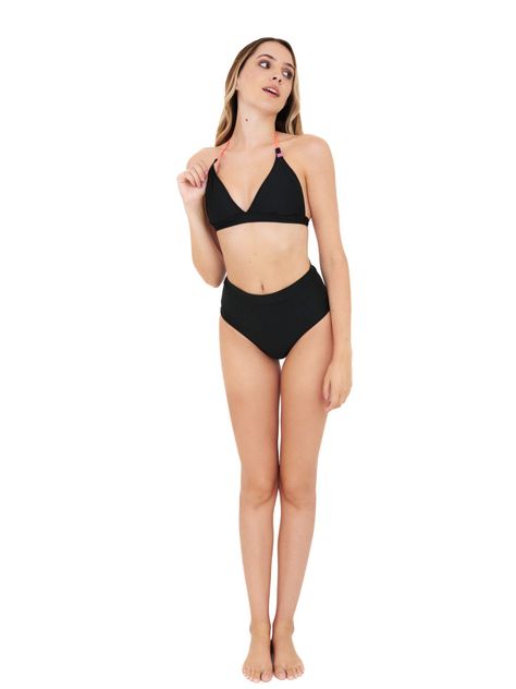 Daikiri Bikini Mujer Negro Liso Triángulo Culote Protección UV 50+-7