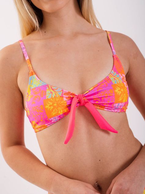 Daikiri Top de Bikini Mujer Naranjo Estampado Deportivo Extra Confort Protección UV 50+-4
