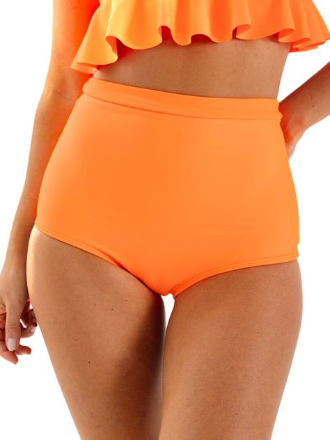Daikiri Bottom de Bikini Mujer Naranjo Liso Culote Extra Confort Protección UV 50+-0