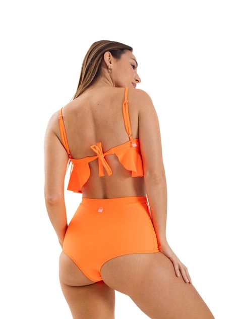 Daikiri Bottom de Bikini Mujer Naranjo Liso Culote Extra Confort Protección UV 50+-3