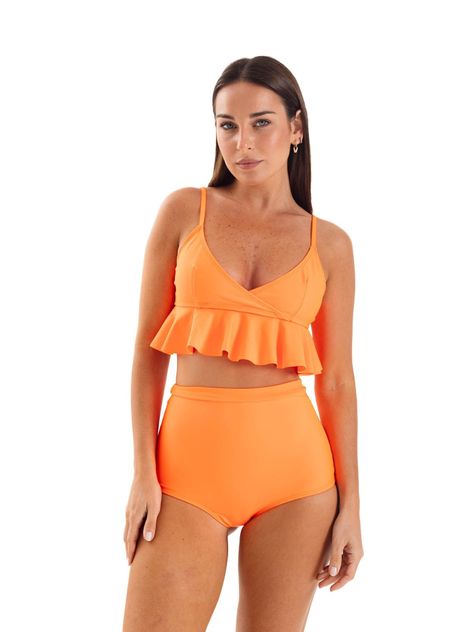 Daikiri Bottom de Bikini Mujer Naranjo Liso Culote Extra Confort Protección UV 50+-4