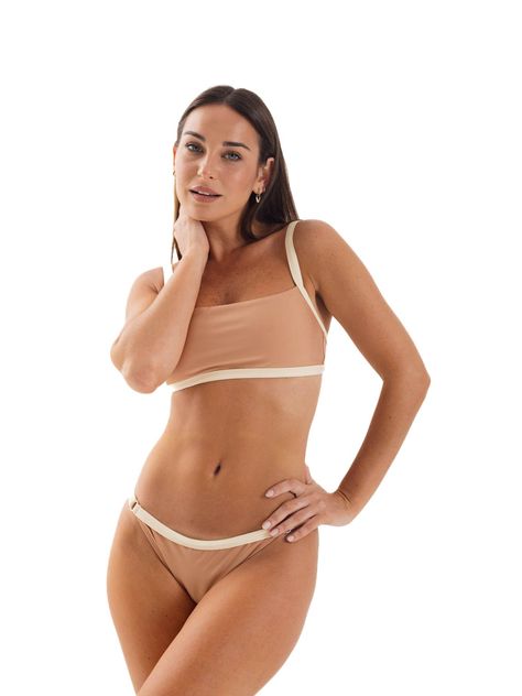 Daikiri Top de Bikini Mujer Cafe Liso Ajustable Extra Confort Protección UV 50+-6