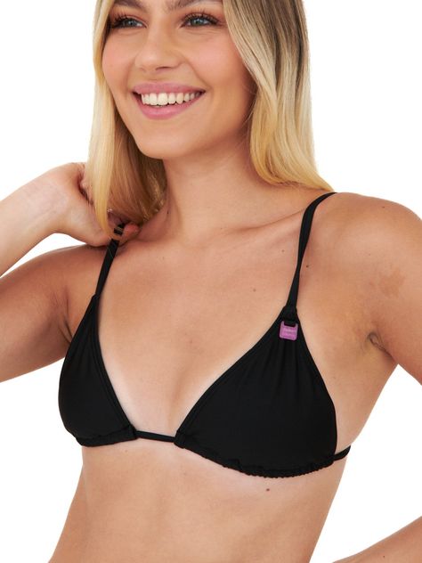 Daikiri Top de Bikini Mujer Negro Liso Triangulo Extra Confort Protección UV 50+-0