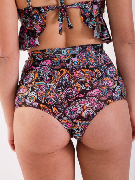 Daikiri Bottom de Bikini Mujer Negro Estampado Culote Extra Confort Protección UV 50+-1