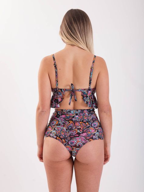 Daikiri Bottom de Bikini Mujer Negro Estampado Culote Extra Confort Protección UV 50+-6