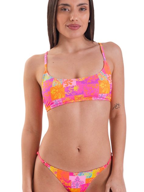 Daikiri Bikini Mujer Naranjo Estampado Deportivo Ajustable Protección UV 50+-0