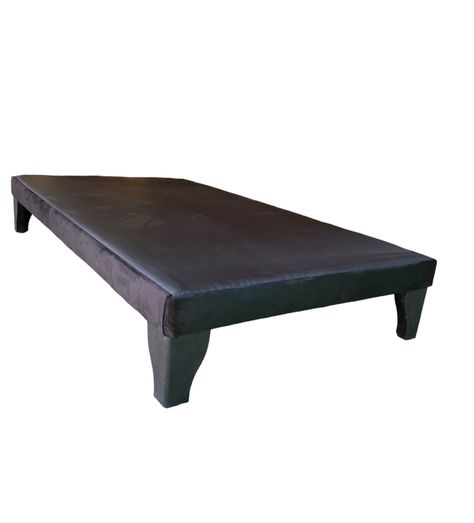 Base de Cama Europea 1.5 Plazas Felpa Negro -0