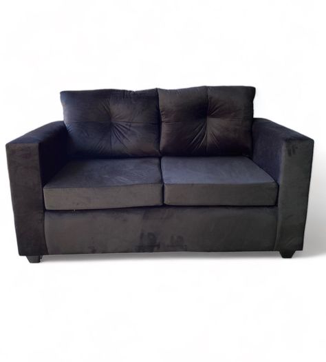 Sofa 2 Cuerpos Bilbao Felpa Negro -0