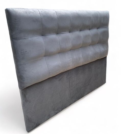Respaldo De Cama King Valencia Felpa Gris -1