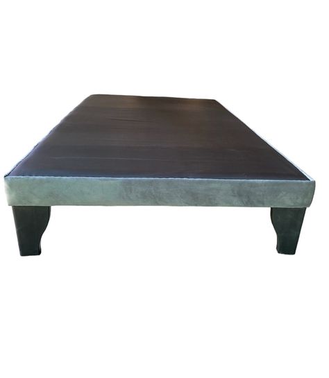 Base de Cama Europea 1.5 Plazas Felpa Gris -1