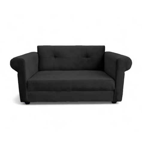 Sofa 2 Cuerpos Barcelona Felpa Negro -0