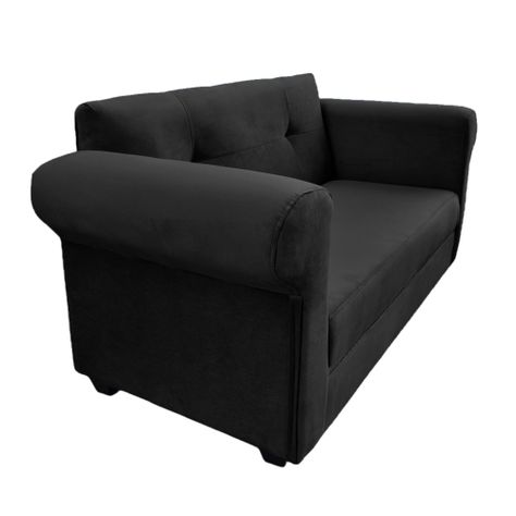 Sofa 2 Cuerpos Barcelona Felpa Negro -1