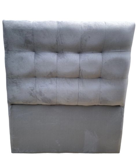Respaldo De Cama 1.5 Plazas Valencia Felpa Gris -0