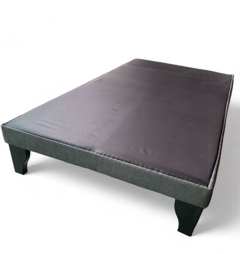Base de Cama Europea 1 Plaza Tela Gris Oscuro -1