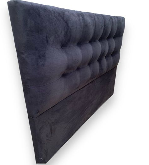 Respaldo De Cama King Valencia Felpa Negro -1
