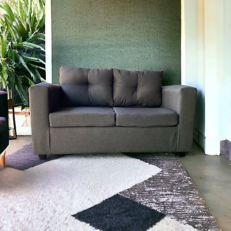 Sofa 2 Cuerpos Bilbao Tela Gris Oscuro -1