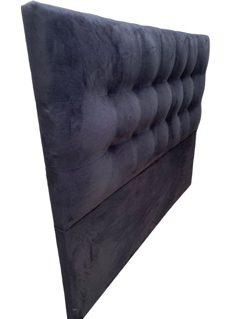Respaldo De Cama 1.5 Plaza Valencia Felpa Negro -1