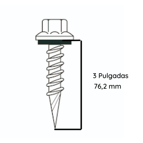 Tornillo Autoperforante Hexagonal Para Techo Punta Espada 10 X 3 - 100 U-1