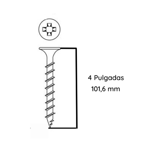 Tornillo Volcanita Rosca Madera CRS Zinc 8 x 4 - 250 Unidades-1