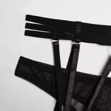 Conjunto 3 Piezas Ropa Intima Kendall Negro-5