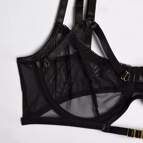 Conjunto 3 Piezas Ropa Intima Kendall Negro-2