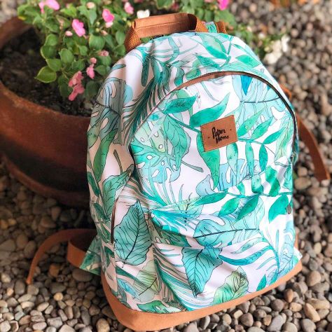 Mochila sustentable escolar botánica Paper Home-5