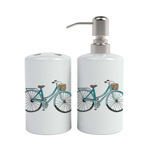 Set de baño cerámica 2 piezas bicicleta Paper Home-0