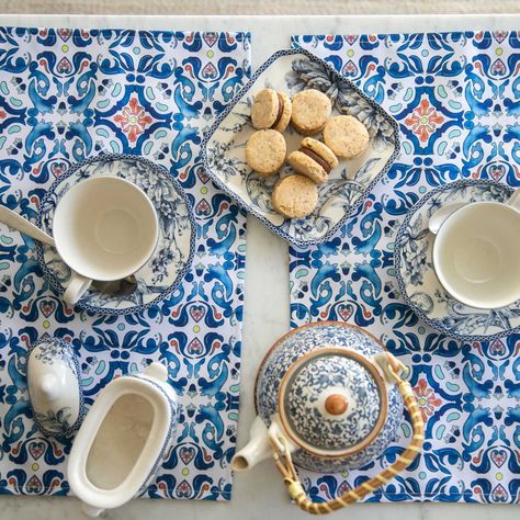Set x 6 individuales anti manchas rectangulares mosaicos Paper Home-3