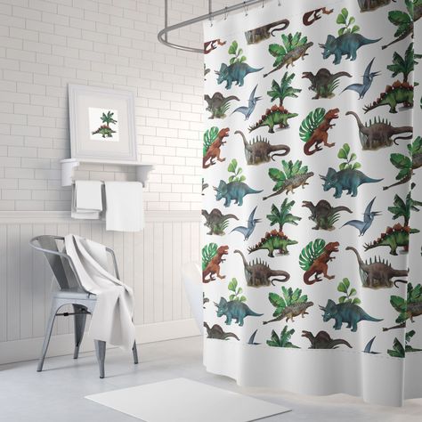 Cortina de baño dinosaurios infantil Paper Home -1