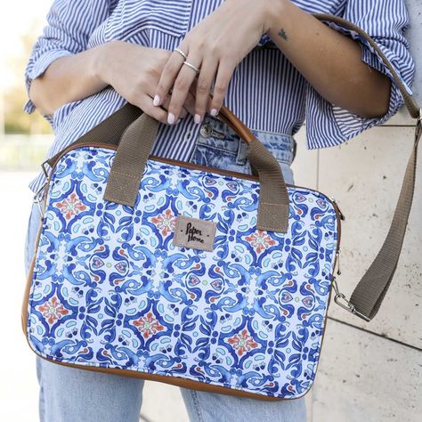 Bolso de notebook sustentable 13" y 14" pulgadas mosaico Paper Home-1