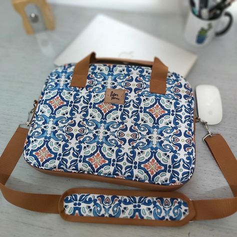 Bolso de notebook sustentable 13" y 14" pulgadas mosaico Paper Home-3