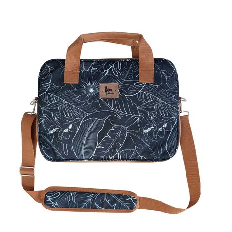 Bolso de notebook sustentable 13" y 14" pulgadas botánico negro Paper Home-0