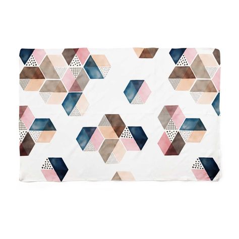 Set x 6 individuales anti manchas rectangulares hexágonos Paper Home-0