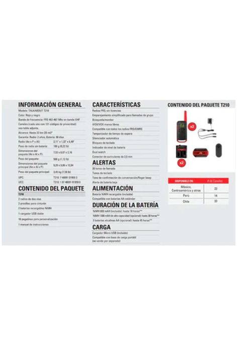 Intercomunidador Motorola Transceptor T210cl Talkabout Negro-2