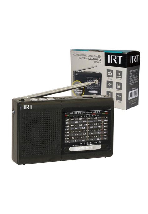 Radio Am fm sw usb msd 9 Bandas Recargable Negra-0