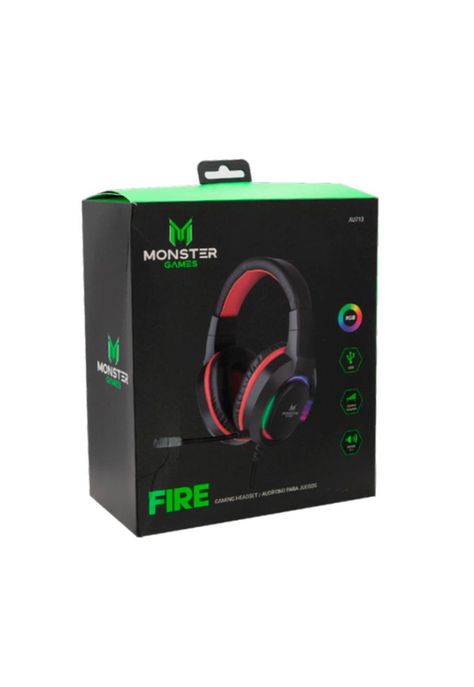 Audífonos Gamer Monster Fire Rgb / Over-EAR-1