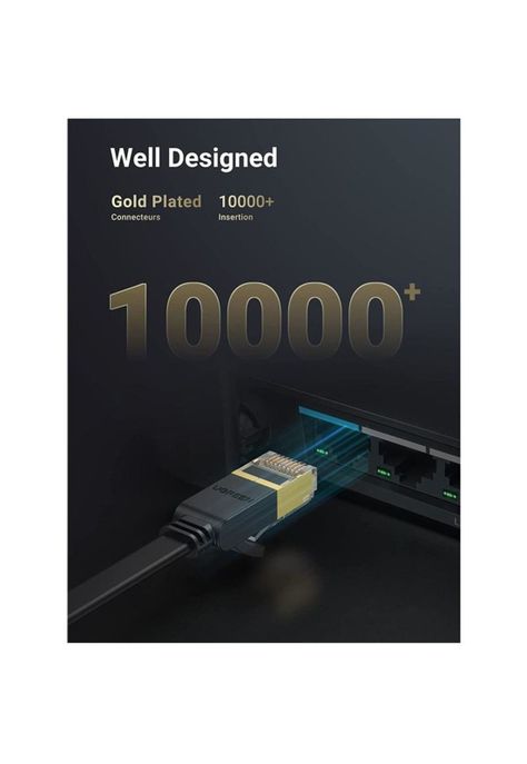 Cable De Red UTP 7 Blindado 3 Metros Tipo Flat HP-2
