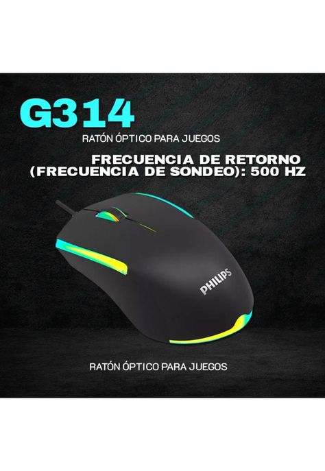 Mouse Gamer Philips SPK9314B G314 RGB 3 Botones 3600 Dpi-6