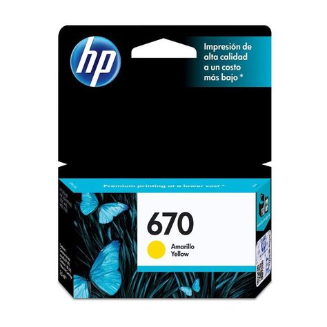 Cartucho de Tinta HP CZ116AL 670 Amarillo-2