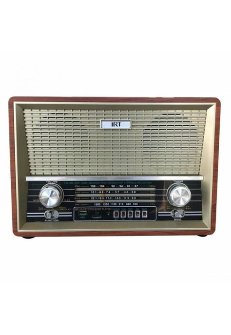 Parlante Portátil Retro Bt fm am sw1 2 usb sd aux Irt-2