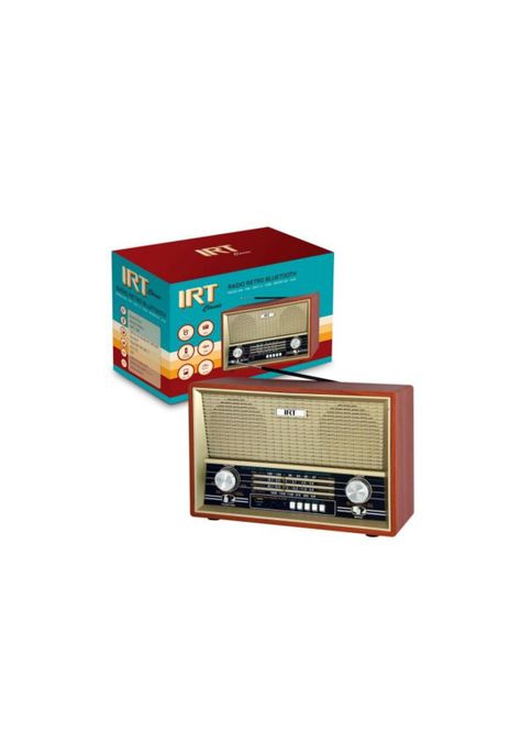Parlante Portátil Retro Bt fm am sw1 2 usb sd aux Irt-5